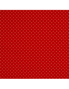 Tecidos de algodão com bolinhas - Vermelho e branco