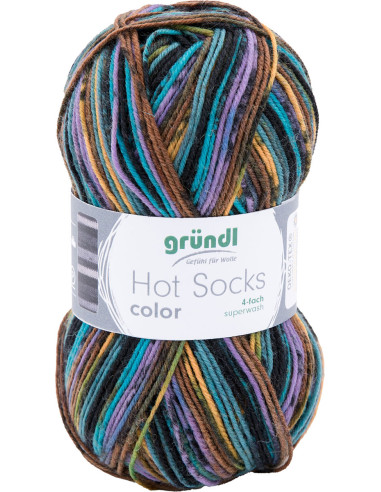 Lã para meias Hot Socks color Gründl
