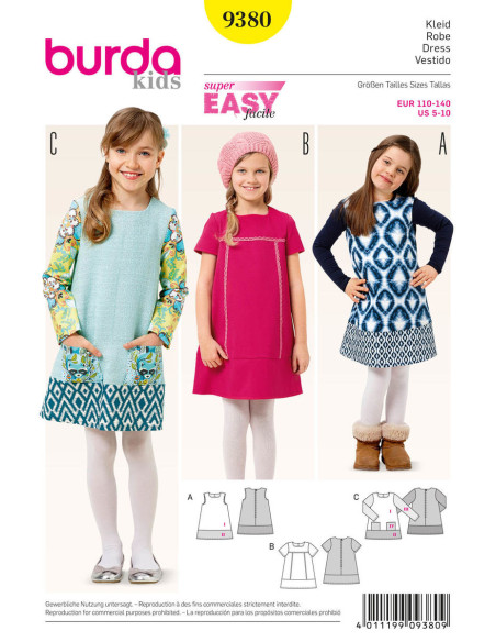 Molde de vestido - Burda 9380