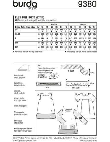 Molde de vestido - Burda 9380
