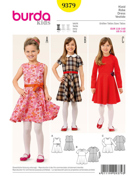Molde de vestido - Burda 9379