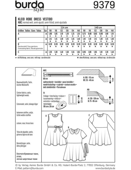 Molde de vestido - Burda 9379