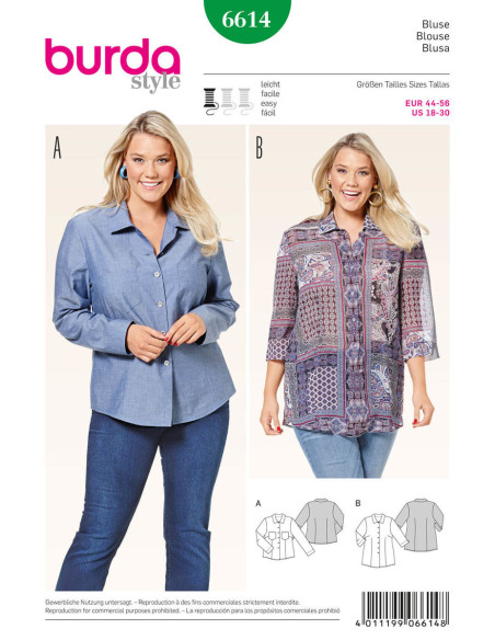 Molde de blusa - Burda 6614