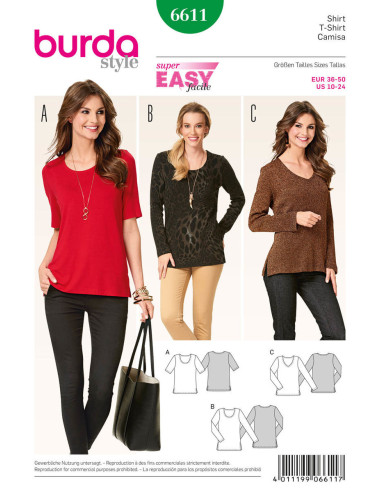Molde de t-shirt - Burda 6611