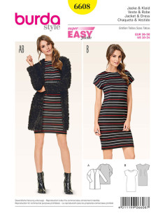 Molde de casaco e vestido - Burda 6608