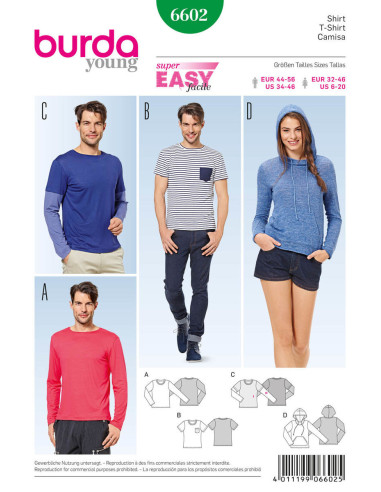 Molde de t-shirt - Burda 6602