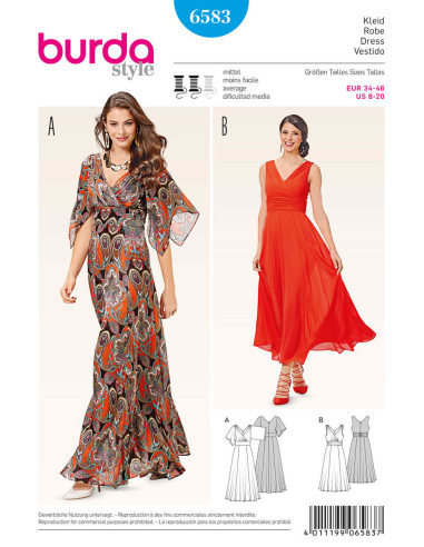 Molde de vestido - Burda 6583