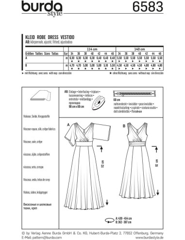 Molde de vestido - Burda 6583