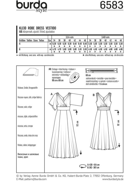 Molde de vestido - Burda 6583