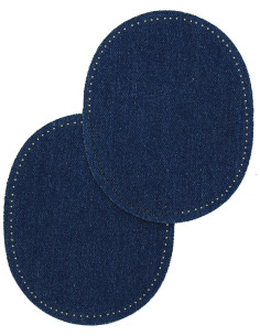 Par de cotovelos e joelhos termocolantes - Jeans azul denim