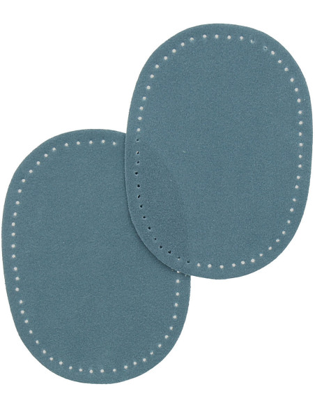 Mini par de cotovelos e joelhos termocolantes - Imitação de camurça azul jeans