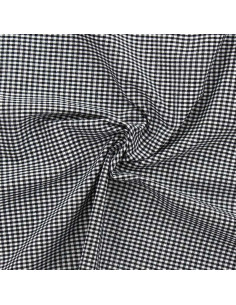 Tecido Vichy pequenos quadrados - Preto