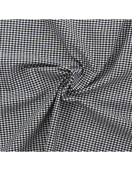 Tecido Vichy pequenos quadrados - Preto