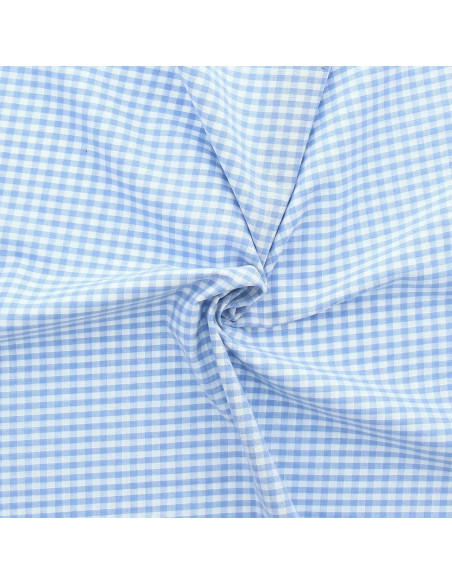 Tecido Vichy grandes quadrados - Azul claro