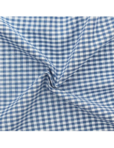 Tecido Vichy grandes quadrados - Azul jeans