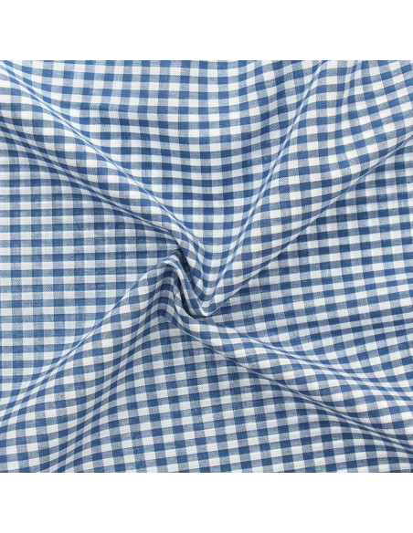 Tecido Vichy grandes quadrados - Azul jeans