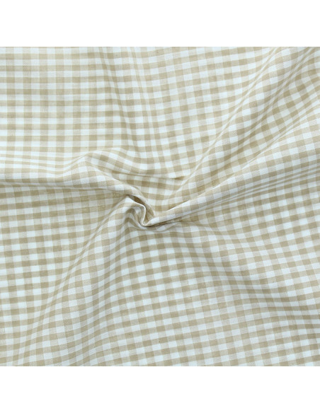 Tecido Vichy grandes quadrados - Bege