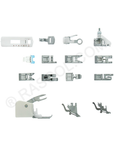 Conjunto de 15 calcadores para máquinas de costura