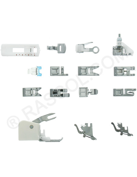 Conjunto de 15 calcadores para máquinas de costura