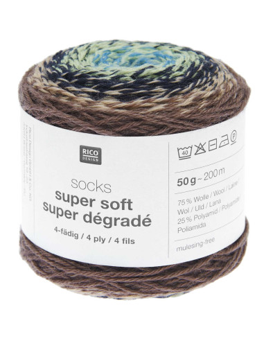 Lã para meias Socks Super Soft Dégradé Rico Design