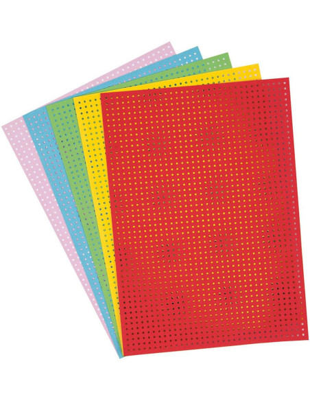 Conjunto de 10 folhas de cartão para bordar - Cores