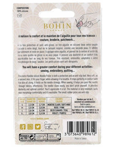 Dedeira de silicone para agulhas Bohin