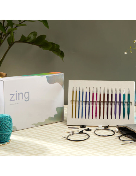 Conjunto de agulhas de tricô circulares KnitPro Zing Melodies of Life