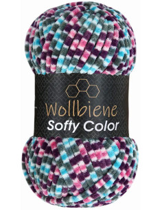 Fio chenille multicolorido Softy Color Wollbiene 2