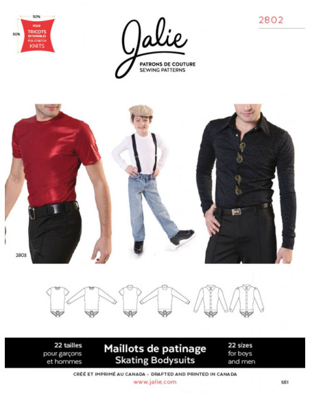 Padrão de collants de dança e patinagem para homens e rapazes - Jalie 2802