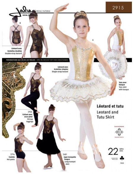 Molde de collant de dança e tutu - Jalie 2915