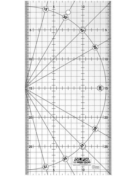 Régua de quilting Olfa 15 cm x 30 cm