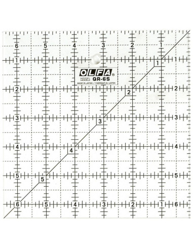 Régua patchwork Olfa 6.5 x 6.5 polegadas