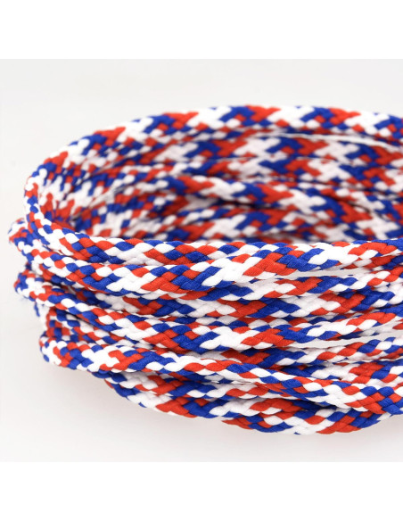 Anoraque de cordão plano - Azul, branco e vermelho