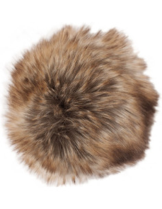 Pompom imitação de pele 10 cm - Premium castanho