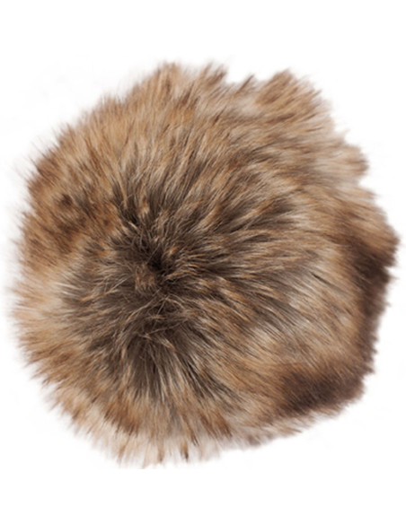 Pompom imitação de pele 10 cm - Premium castanho