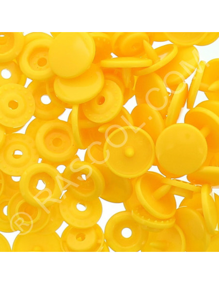 Pacote de 25 botões de pressão de resina KAM redondos - Amarelo botão de ouro