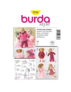 Molde de roupas de boneca - Burda 7753