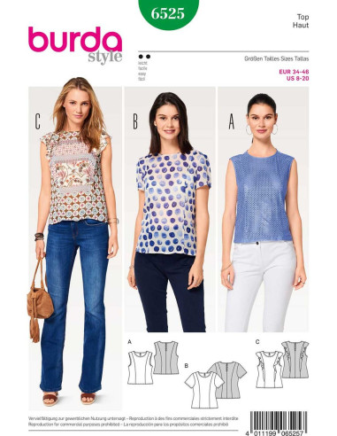 Molde de blusa - Burda 6525