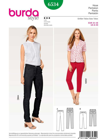 Molde de calça - Burda 6534
