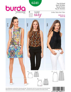 Molde de blusa e vestido - Burda 6541