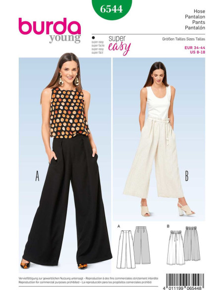Molde de calça - Burda 6544