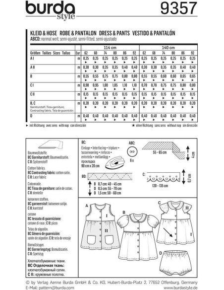 Molde de vestido e calça - Burda 9357