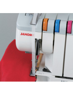 Calcador para overloque com fita e guia Janome