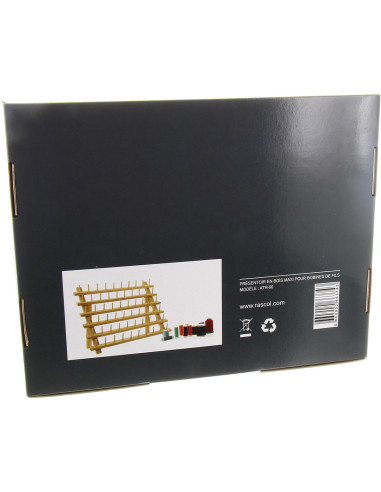 Expositor de madeira para 60 bobinas de fios