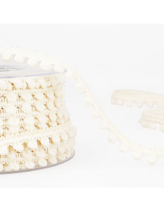 Galão mini pompons - Cru