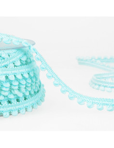 Galão mini pompons - Azul claro