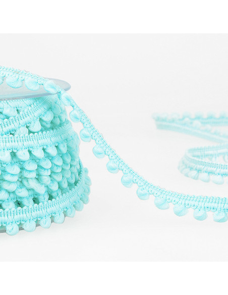 Galão mini pompons - Azul claro