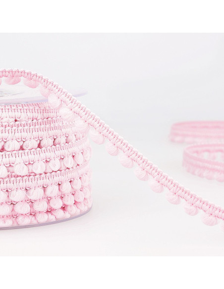 Galão mini pompons - Rosa claro