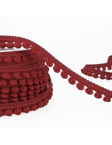Galão mini pompons - Bordeaux