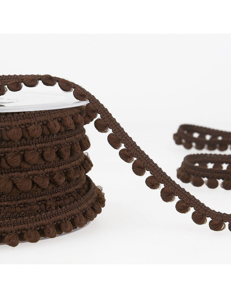Galão mini pompons - Marrom